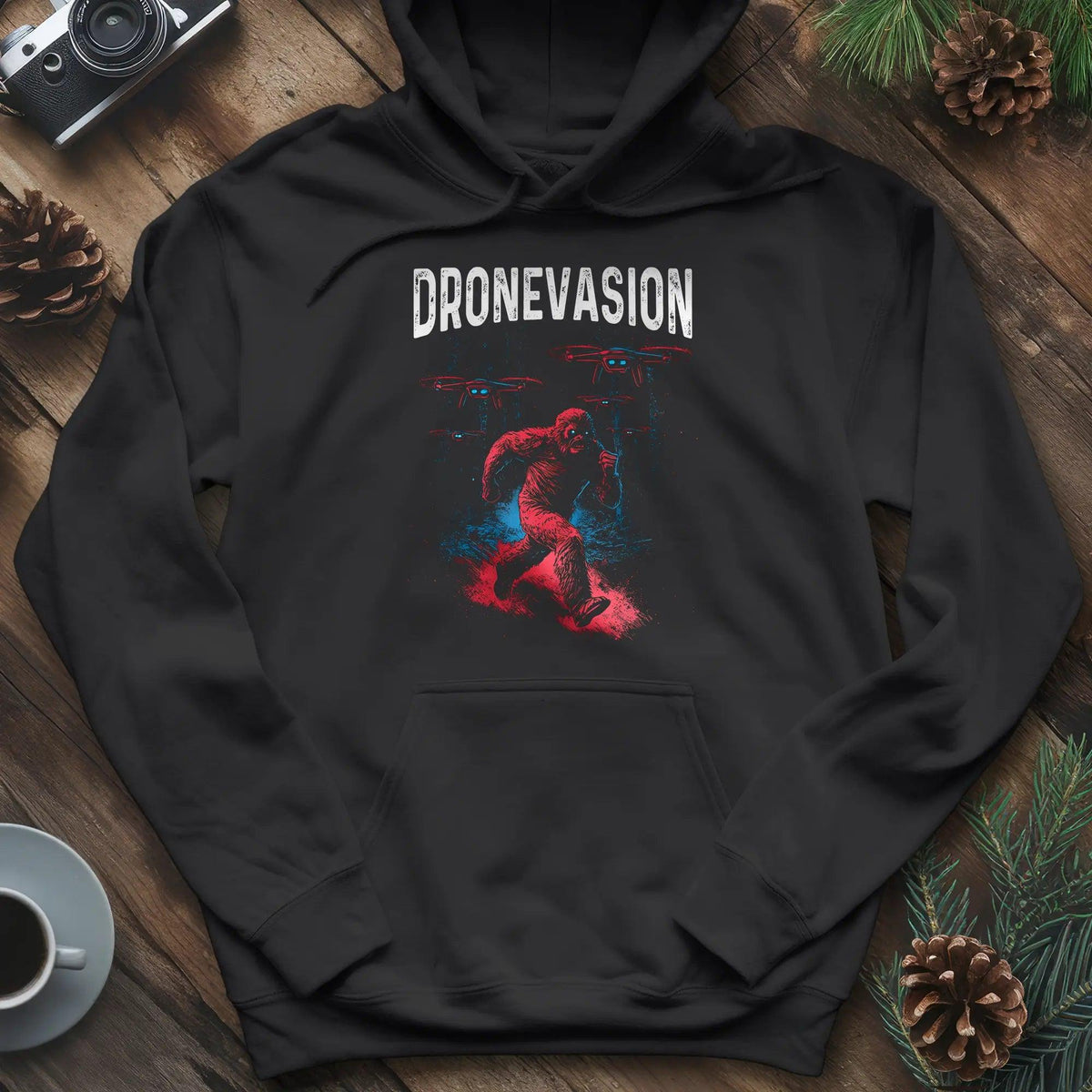 Dronevasion Hoodie – Black – Outdoor apparel for travel, hiking, camping, and nature lovers – ExpediCamp