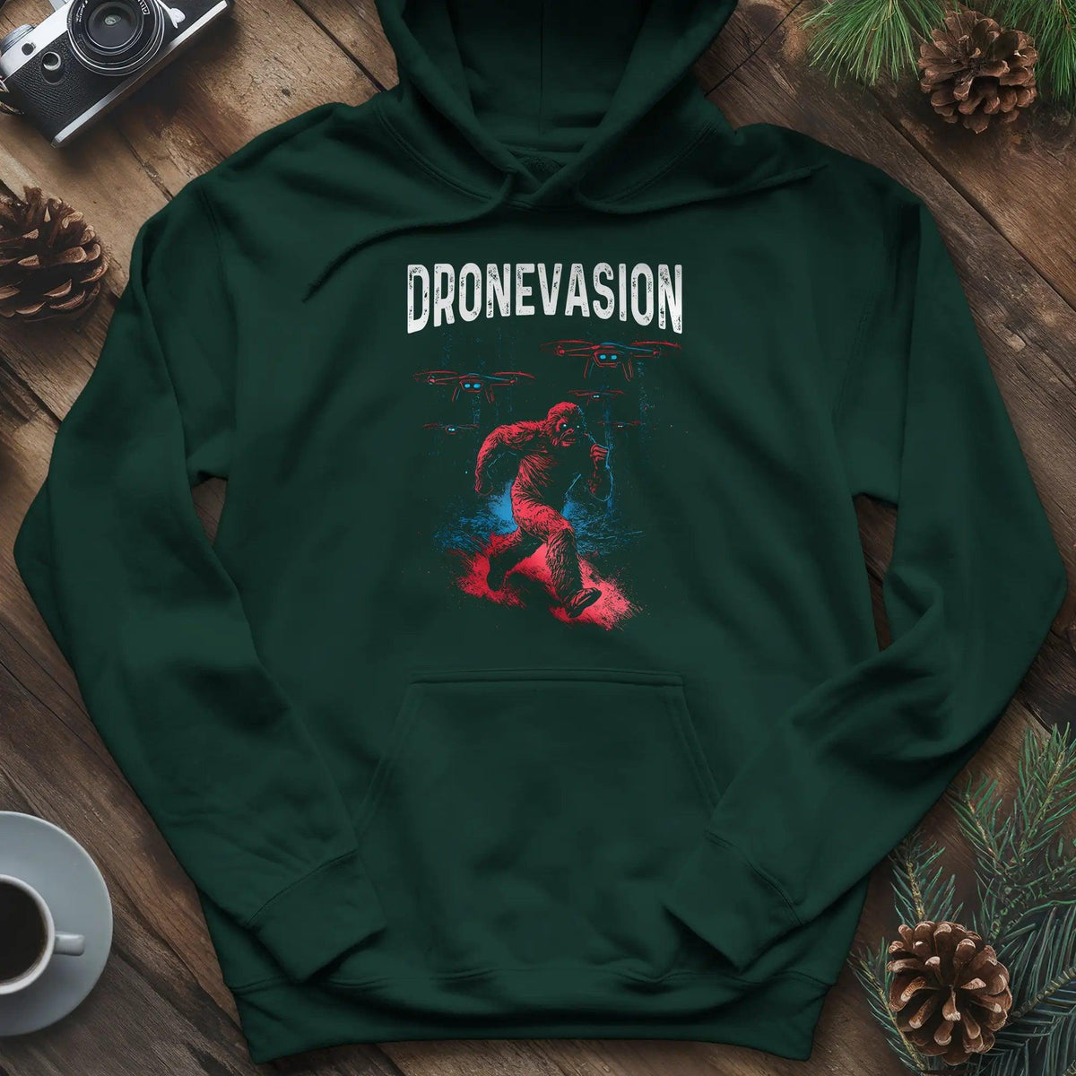 Dronevasion Hoodie – Forest Green – Outdoor apparel for travel, hiking, camping, and nature lovers – ExpediCamp