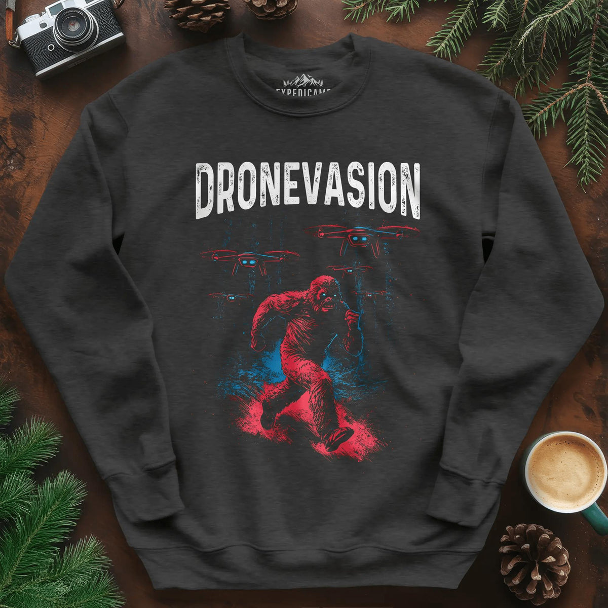 Dronevasion Sweatshirt – Dark Heather – Outdoor apparel for travel, hiking, camping, and nature lovers – ExpediCamp