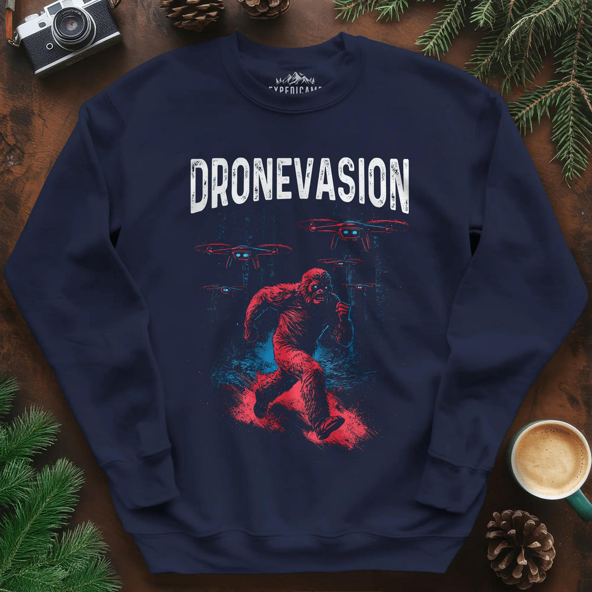 Dronevasion Sweatshirt – Navy – Outdoor apparel for travel, hiking, camping, and nature lovers – ExpediCamp