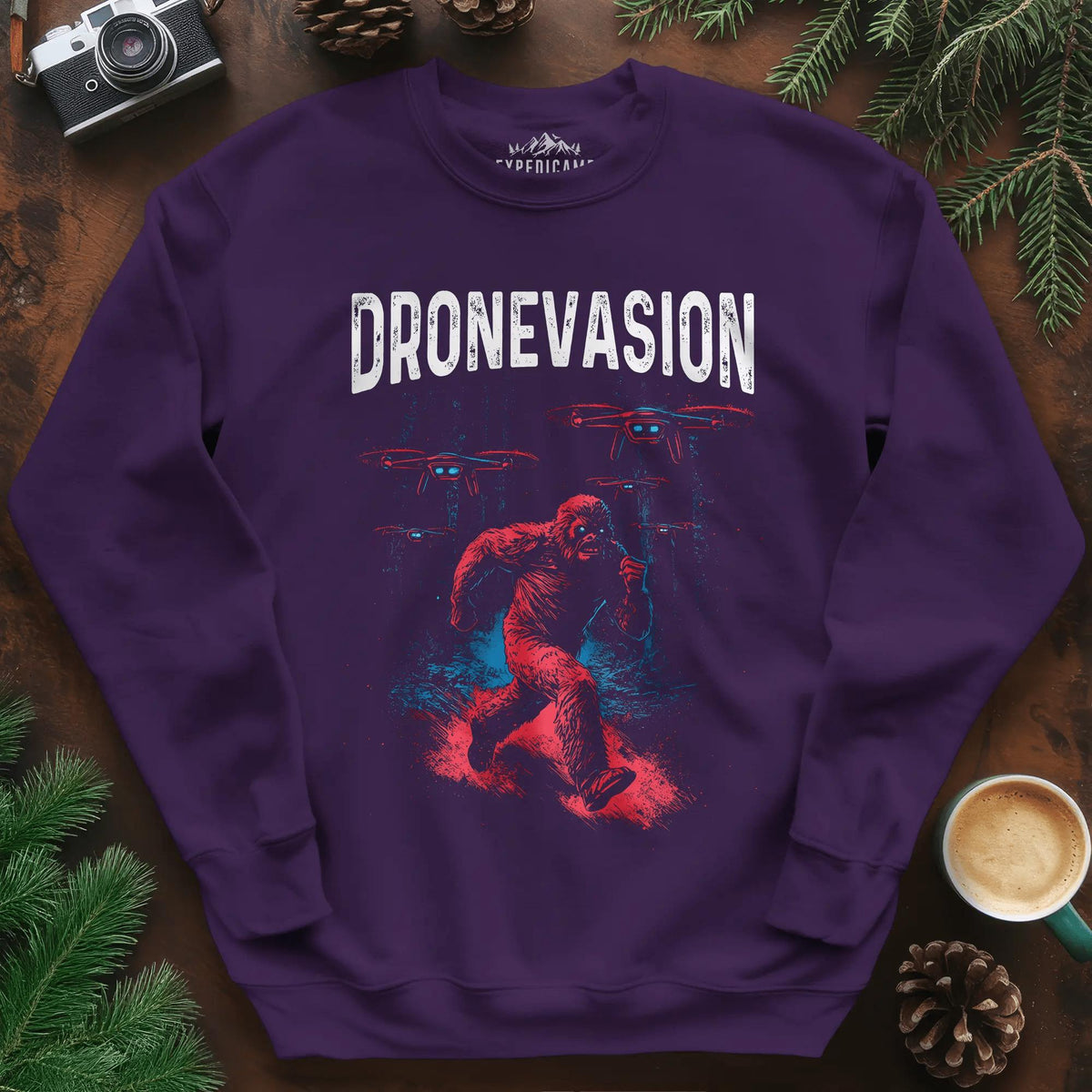 Dronevasion Sweatshirt – Purple – Outdoor apparel for travel, hiking, camping, and nature lovers – ExpediCamp