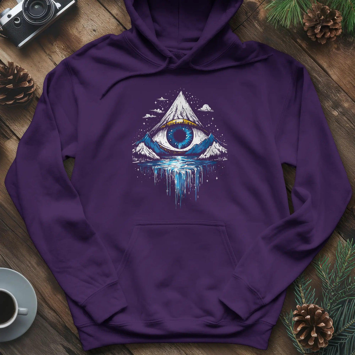 Eye of the Mountain Hoodie – Purple – Outdoor apparel for travel, hiking, camping, and nature lovers – ExpediCamp