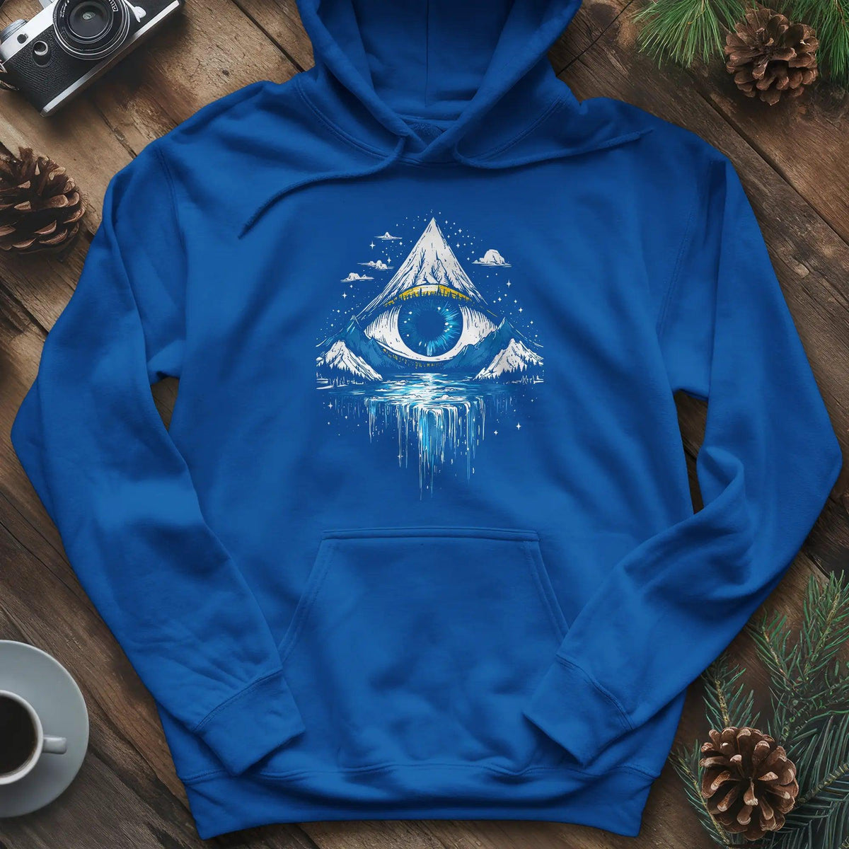 Eye of the Mountain Hoodie – Royal – Outdoor apparel for travel, hiking, camping, and nature lovers – ExpediCamp