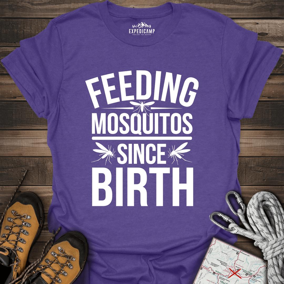 Feeding Mosquitos Since Birth T-Shirt – Heather Purple – Outdoor apparel for travel, hiking, camping, and nature lovers – ExpediCamp