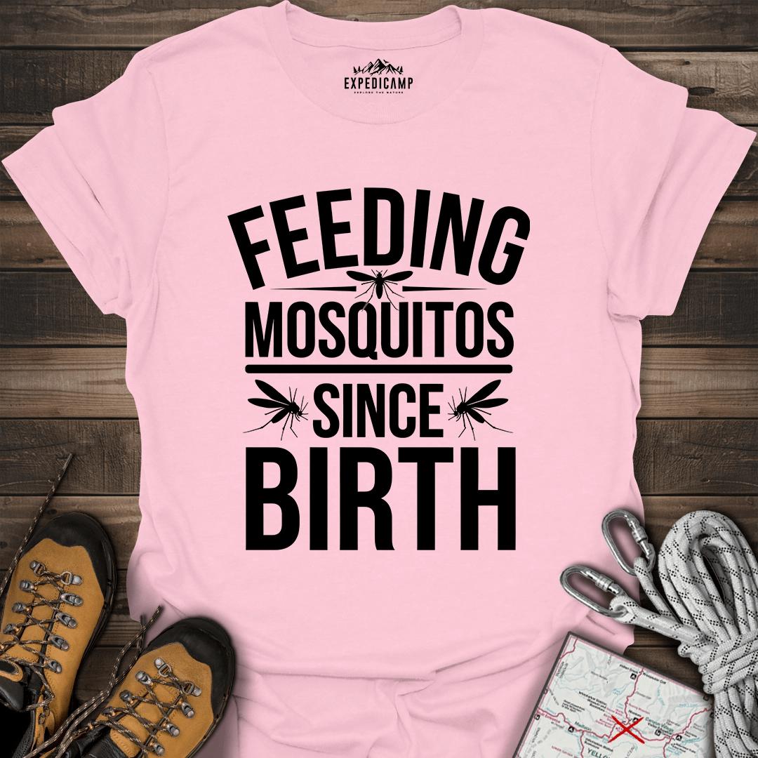 Feeding Mosquitos Since Birth T-Shirt – Light Pink – Outdoor apparel for travel, hiking, camping, and nature lovers – ExpediCamp