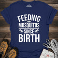 Feeding Mosquitos Since Birth T-Shirt – Navy – Outdoor apparel for travel, hiking, camping, and nature lovers – ExpediCamp