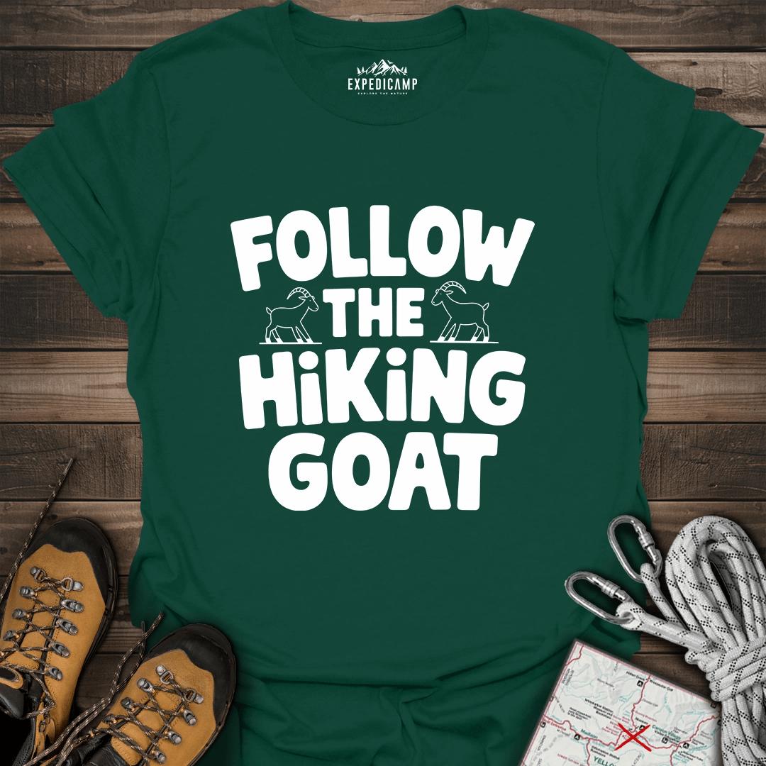 Follow The Hiking Goat T-Shirt – Forest Green – Outdoor apparel for travel, hiking, camping, and nature lovers – ExpediCamp