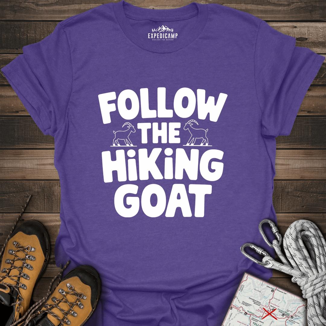 Follow The Hiking Goat T-Shirt – Heather Purple – Outdoor apparel for travel, hiking, camping, and nature lovers – ExpediCamp