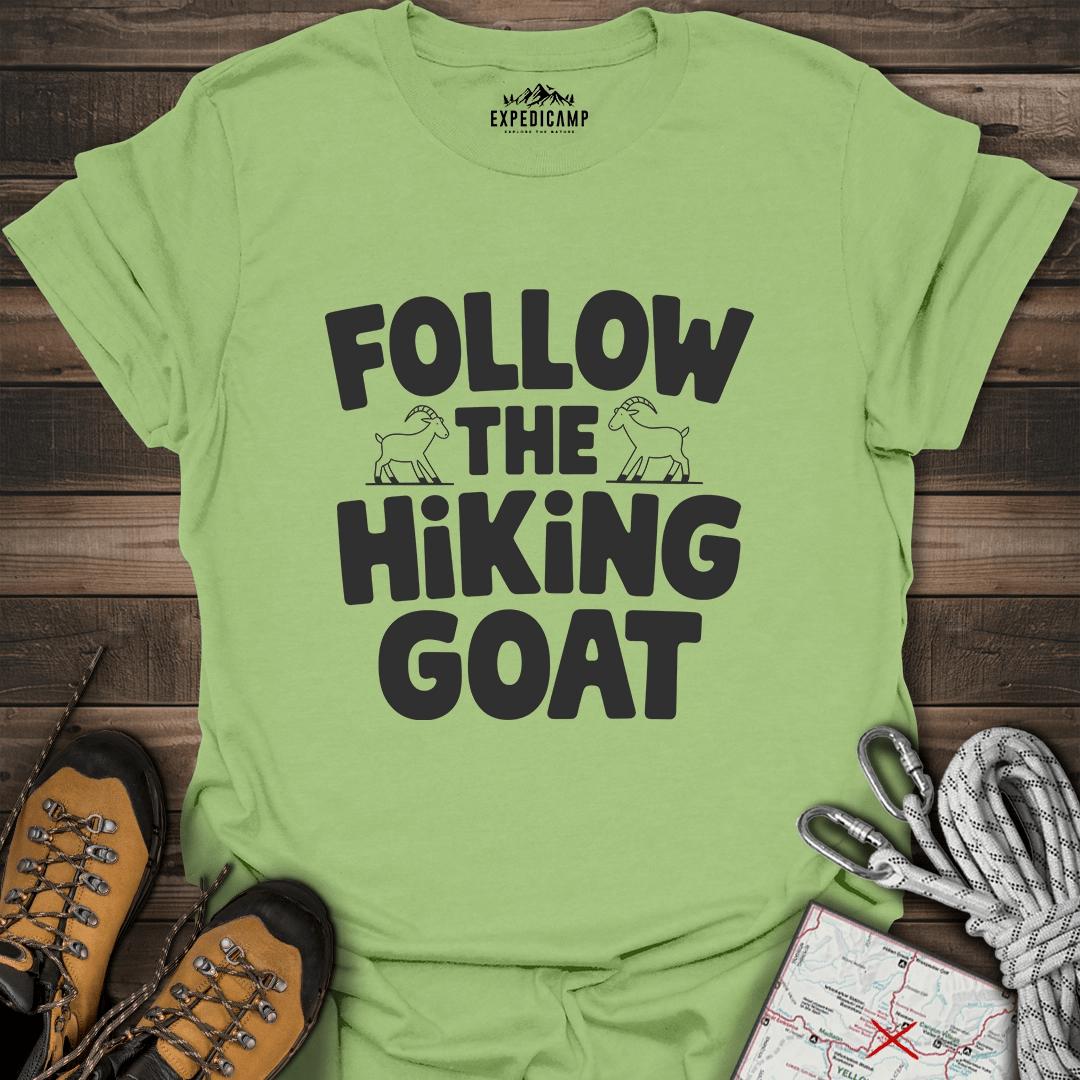 Follow The Hiking Goat T-Shirt – Kiwi – Outdoor apparel for travel, hiking, camping, and nature lovers – ExpediCamp