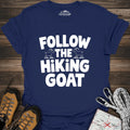Follow The Hiking Goat T-Shirt – Navy – Outdoor apparel for travel, hiking, camping, and nature lovers – ExpediCamp
