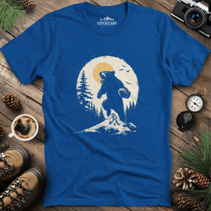 Football Bear T-Shirt – Fierce Wilderness and Game Day Style – Royal – Outdoor apparel for travel, hiking, camping, and nature lovers – ExpediCamp