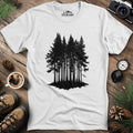Forest Silhouette T-Shirt – White – Outdoor apparel for travel, hiking, camping, and nature lovers – ExpediCamp