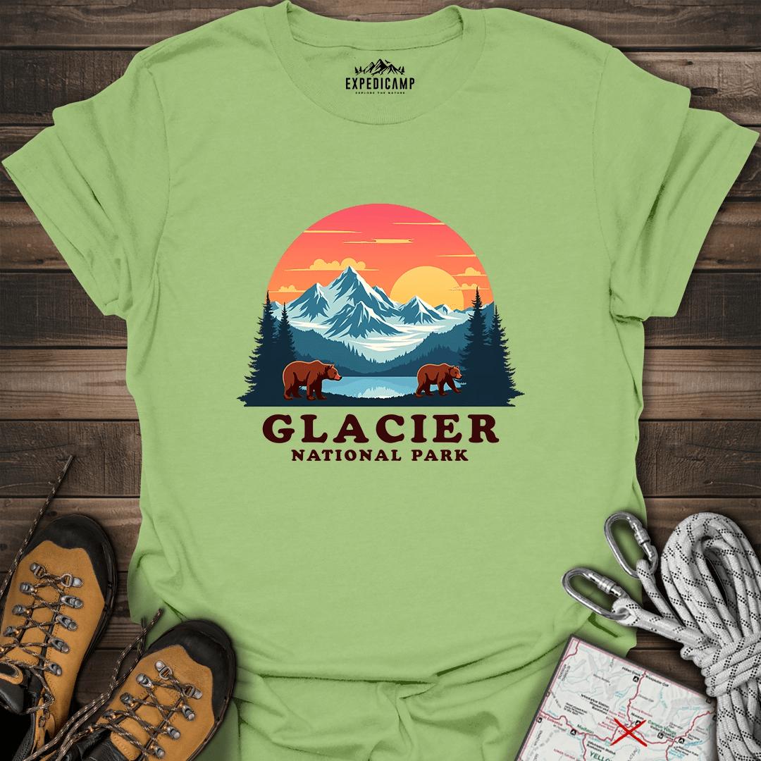 Glacier National Park Bears T-Shirt – Kiwi – Outdoor apparel for travel, hiking, camping, and nature lovers – ExpediCamp