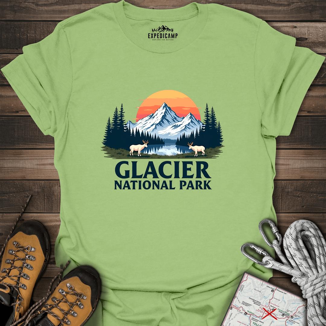 Glacier National Park T-Shirt – Kiwi – Outdoor apparel for travel, hiking, camping, and nature lovers – ExpediCamp