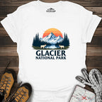 Glacier National Park T-Shirt – White – Outdoor apparel for travel, hiking, camping, and nature lovers – ExpediCamp