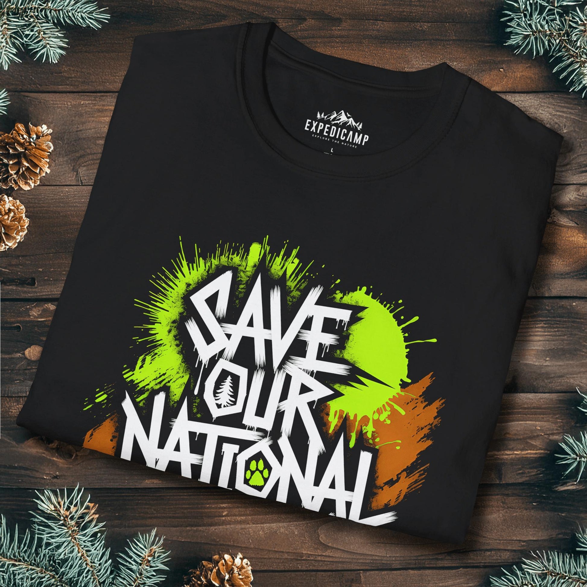 Graffiti Save Our National Parks T-Shirt – – Outdoor apparel for travel, hiking, camping, and nature lovers – ExpediCamp