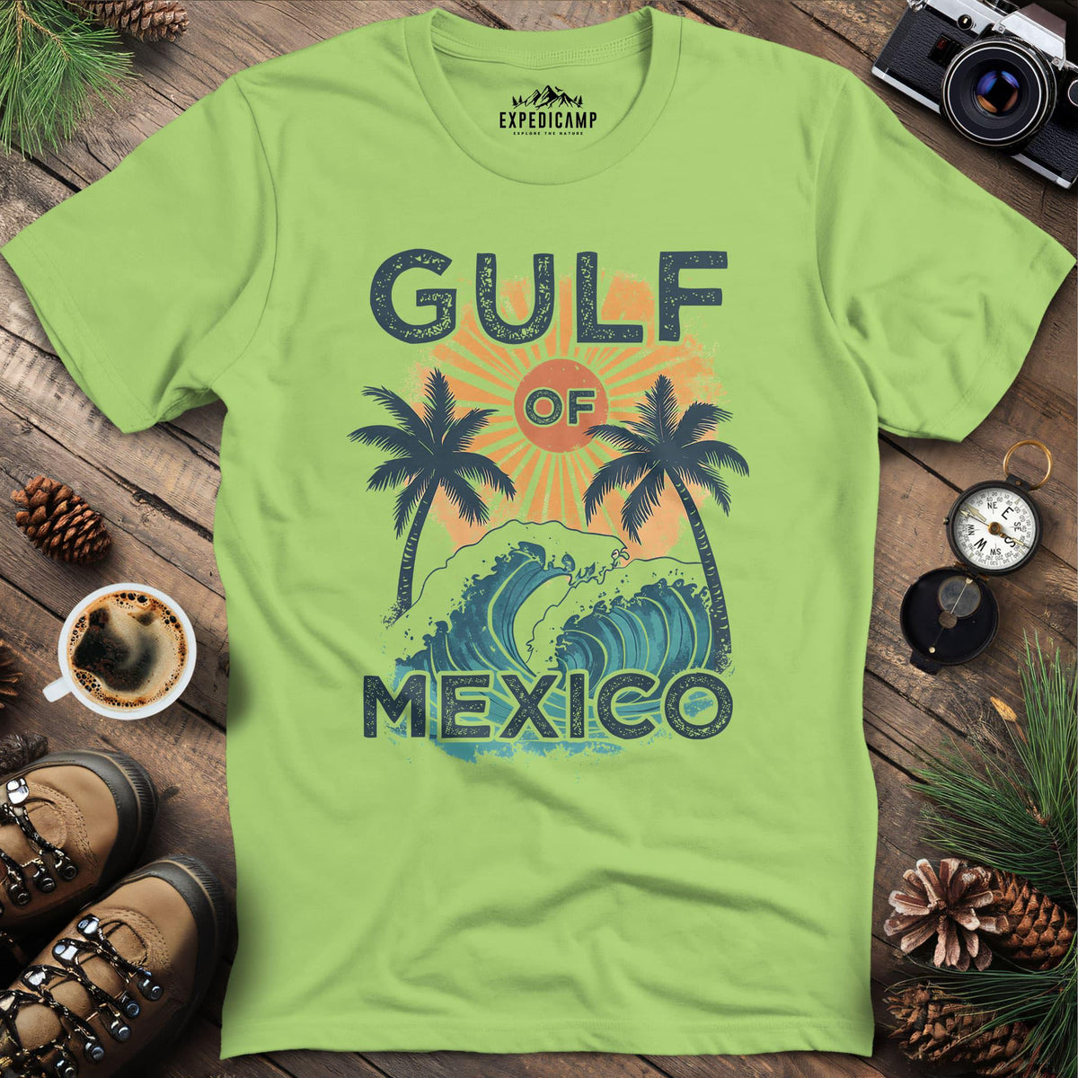 Gulf of Mexico T-Shirt – Kiwi – Outdoor apparel for travel, hiking, camping, and nature lovers – ExpediCamp
