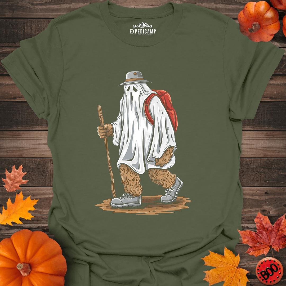 Halloween Bigfoot Costume T-Shirt – Military Green – Outdoor apparel for travel, hiking, camping, and nature lovers – ExpediCamp