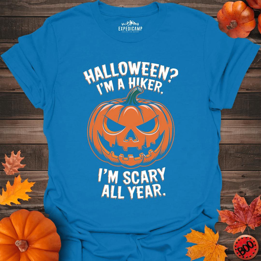 Halloween I'm A Hiker I'm Scary All Year T-Shirt – Royal – Outdoor apparel for travel, hiking, camping, and nature lovers – ExpediCamp