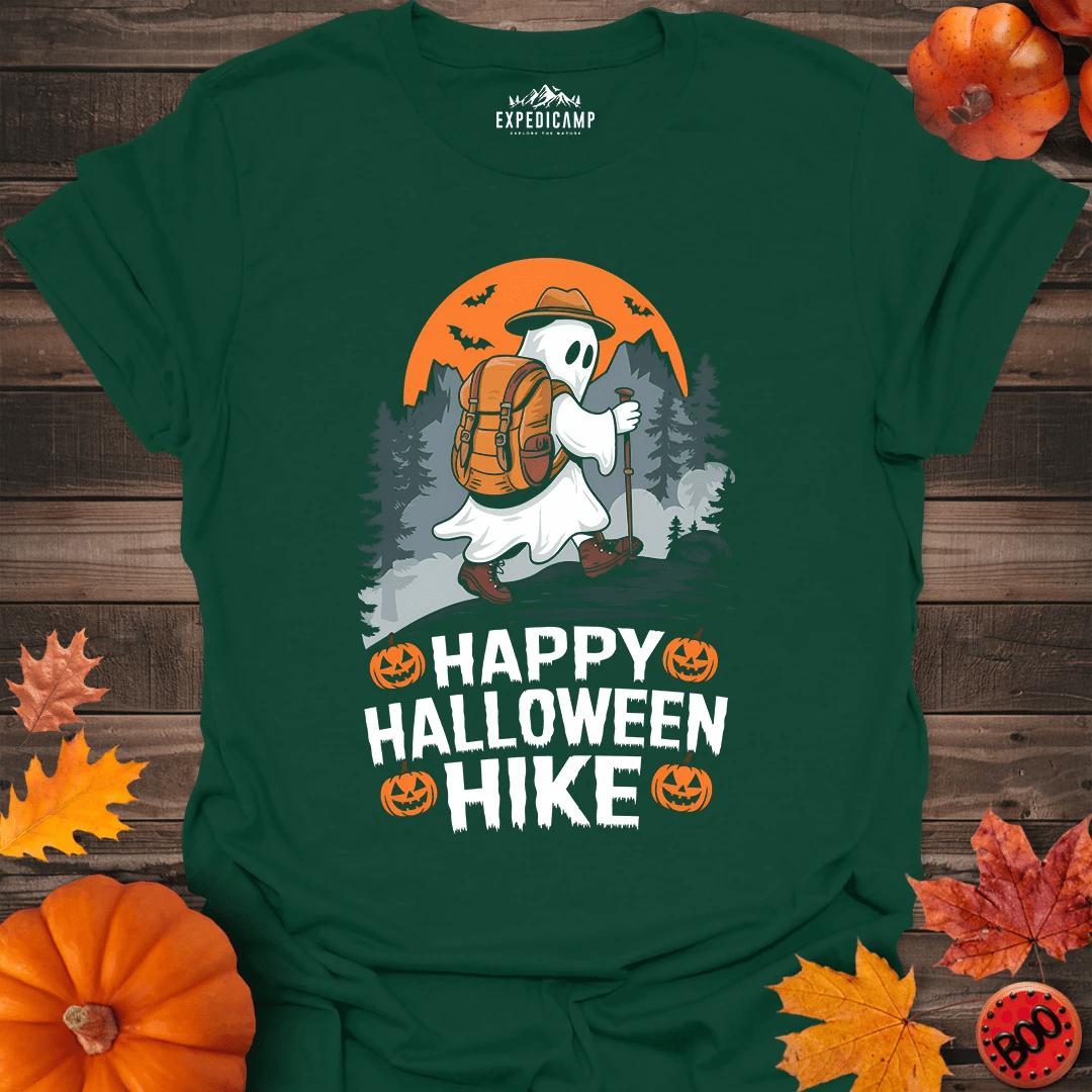 Happy Halloween Hike T-Shirt – Forest Green – Outdoor apparel for travel, hiking, camping, and nature lovers – ExpediCamp