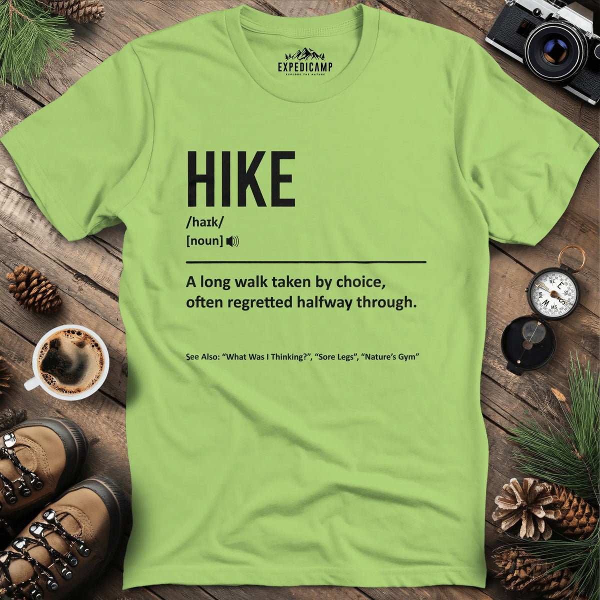 Hike Definition T-Shirt – Kiwi – Outdoor apparel for travel, hiking, camping, and nature lovers – ExpediCamp