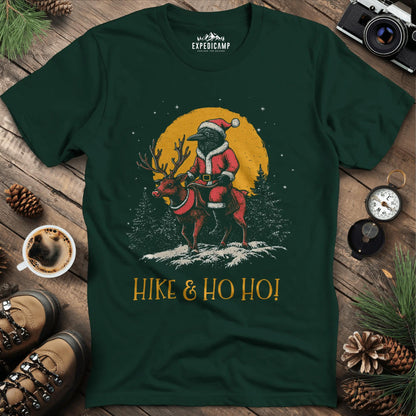 Hike & Ho Ho T-Shirt – Forest Green – Outdoor apparel for travel, hiking, camping, and nature lovers – ExpediCamp