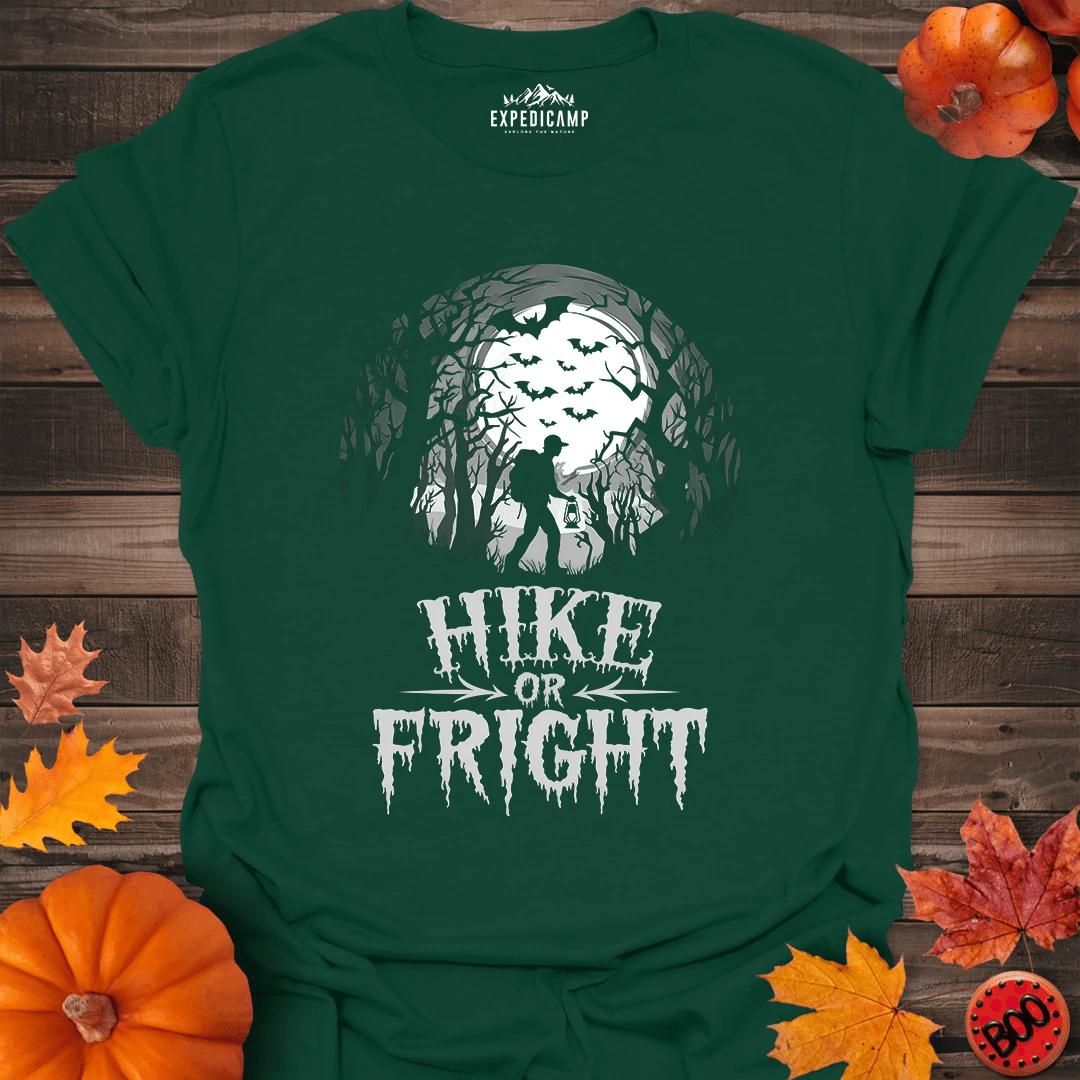 Hike Or Fright Halloween T-Shirt – Forest Green – Outdoor apparel for travel, hiking, camping, and nature lovers – ExpediCamp
