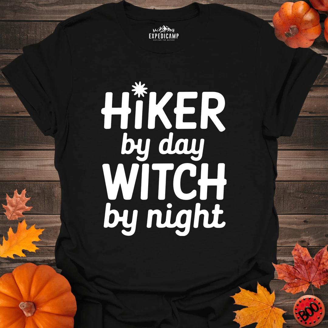 Hiker By Day Witch By Night T-Shirt – Black – Outdoor apparel for travel, hiking, camping, and nature lovers – ExpediCamp