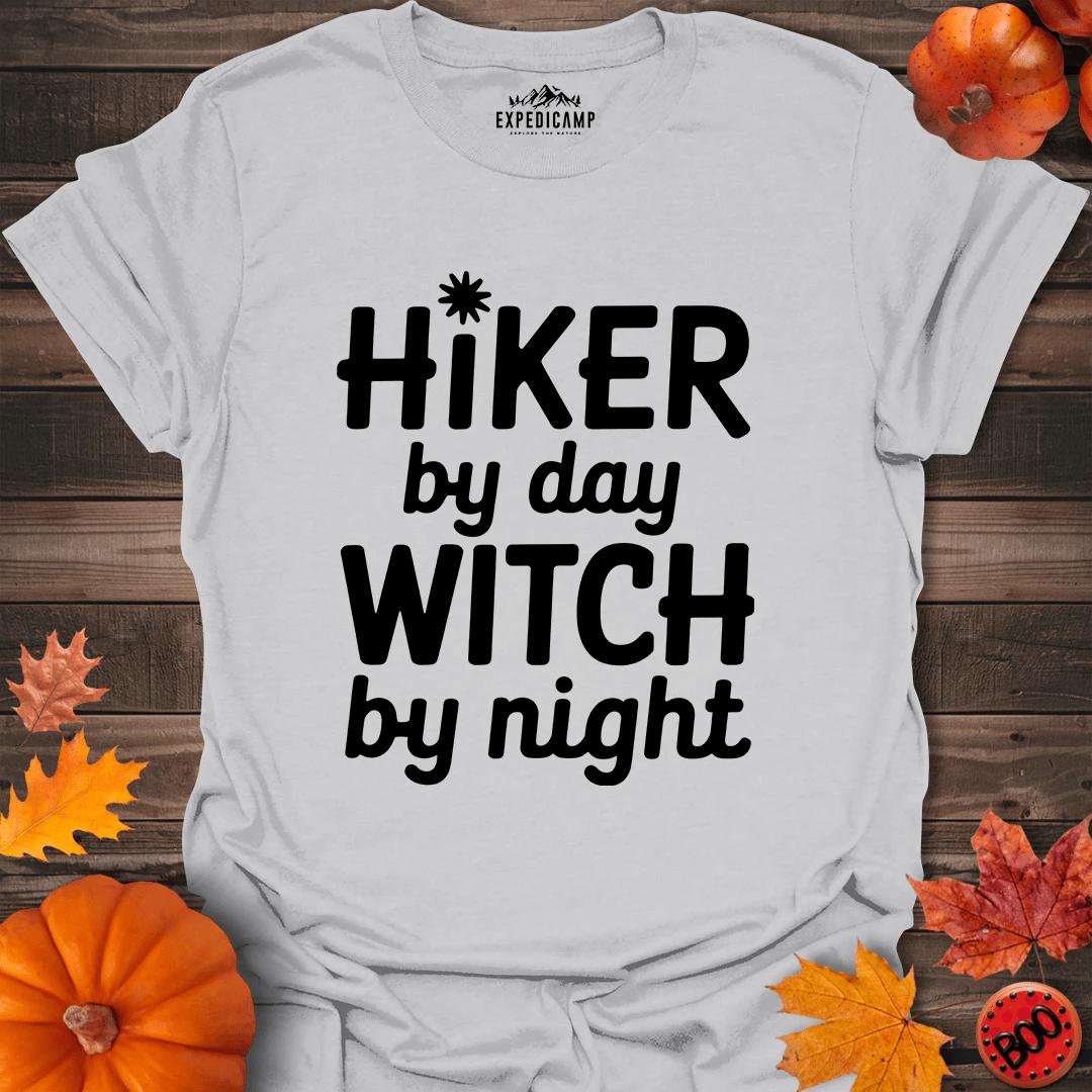 Hiker By Day Witch By Night T-Shirt – Ice Grey – Outdoor apparel for travel, hiking, camping, and nature lovers – ExpediCamp