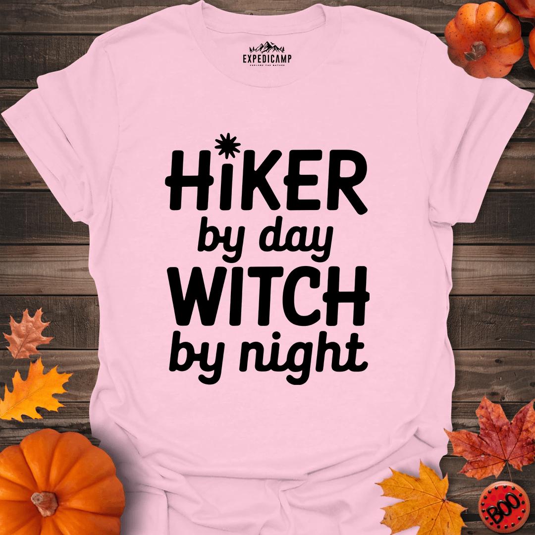 Hiker By Day Witch By Night T-Shirt – Light Pink – Outdoor apparel for travel, hiking, camping, and nature lovers – ExpediCamp