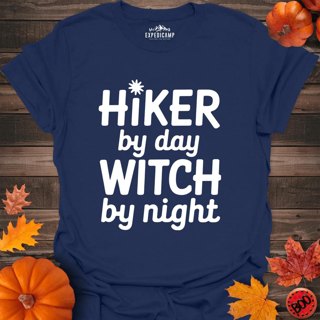 Hiker By Day Witch By Night T-Shirt – Navy – Outdoor apparel for travel, hiking, camping, and nature lovers – ExpediCamp