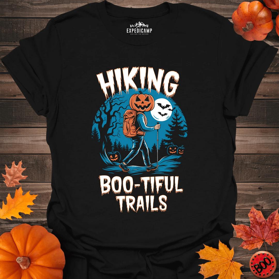 Hiking Boo-tiful Trails T-Shirt – Black – Outdoor apparel for travel, hiking, camping, and nature lovers – ExpediCamp