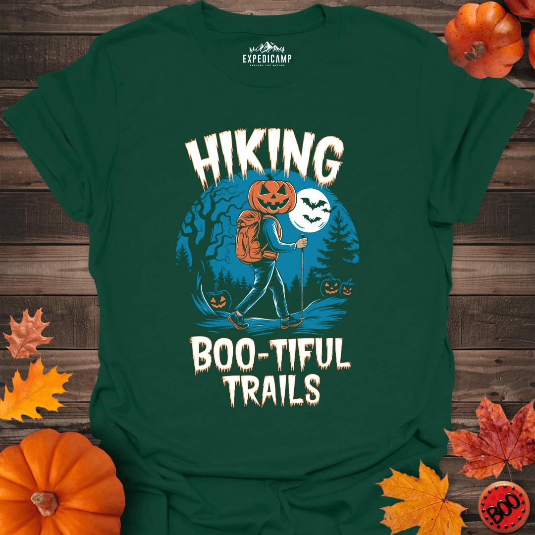 Hiking Boo-tiful Trails T-Shirt – Forest Green – Outdoor apparel for travel, hiking, camping, and nature lovers – ExpediCamp