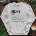 Hiking Definition Sweatshirt – Funny Outdoor Hiking Sweatshirt – Ash – Outdoor apparel for travel, hiking, camping, and nature lovers – ExpediCamp