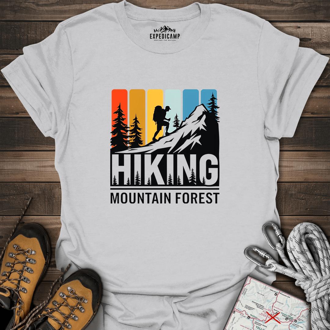 Hiking Mountain Forest T-Shirt – Ice Grey – Outdoor apparel for travel, hiking, camping, and nature lovers – ExpediCamp
