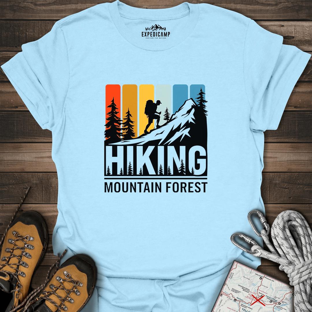 Hiking Mountain Forest T-Shirt – Light Blue – Outdoor apparel for travel, hiking, camping, and nature lovers – ExpediCamp