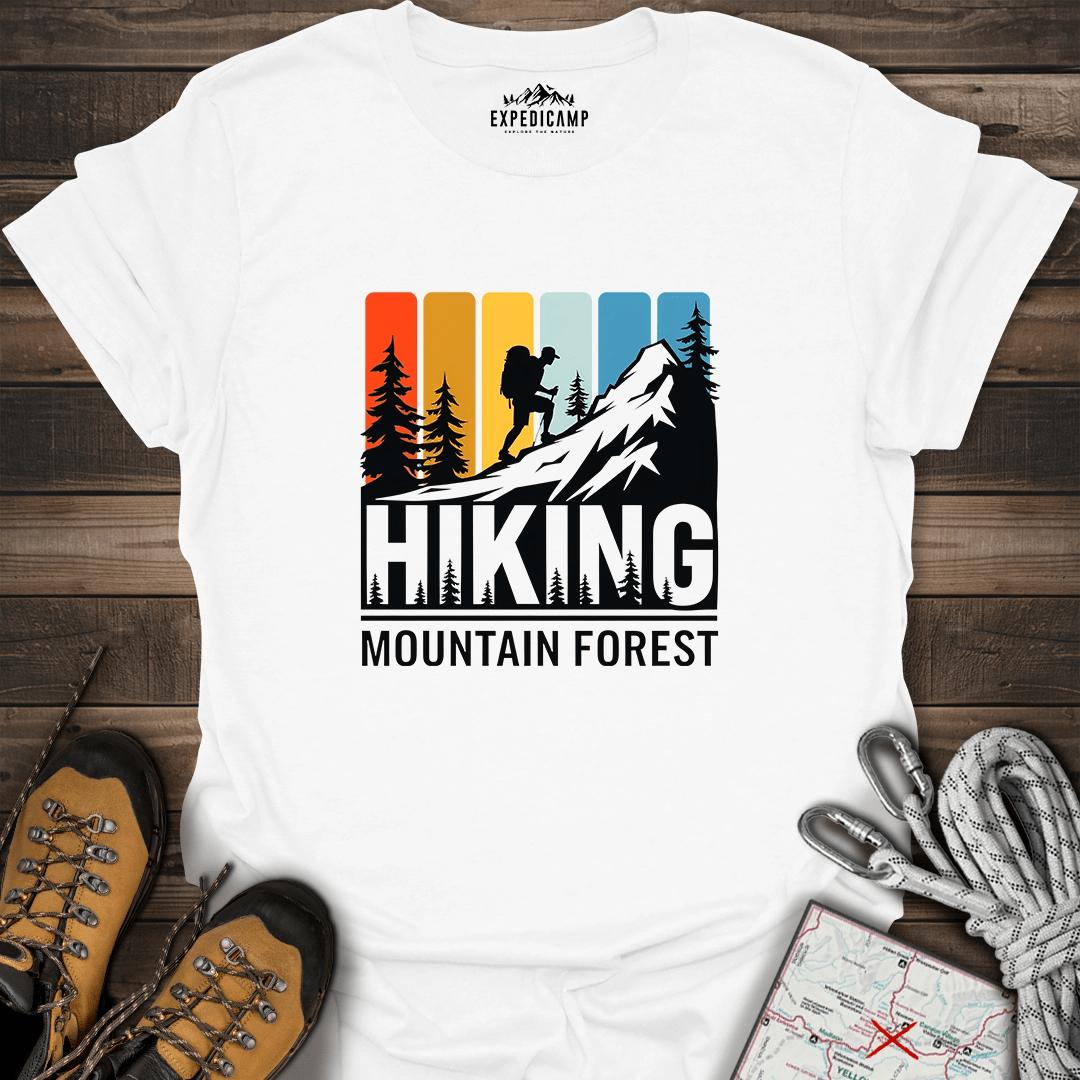 Hiking Mountain Forest T-Shirt – White – Outdoor apparel for travel, hiking, camping, and nature lovers – ExpediCamp