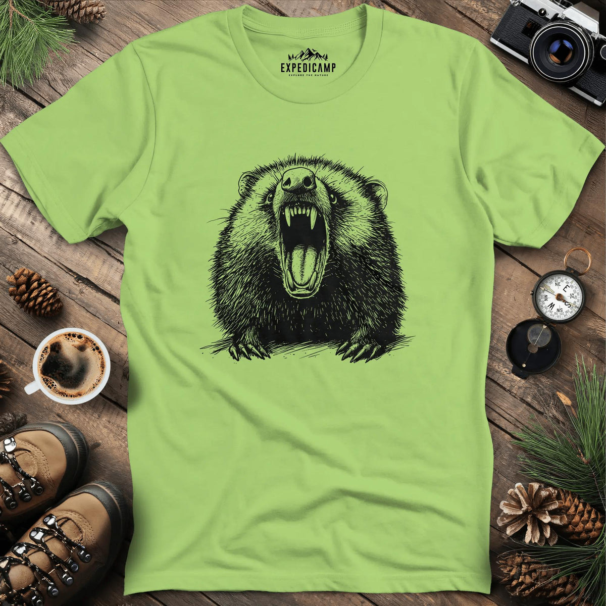 Hissing Opossum T-Shirt – Kiwi – Outdoor apparel for travel, hiking, camping, and nature lovers – ExpediCamp