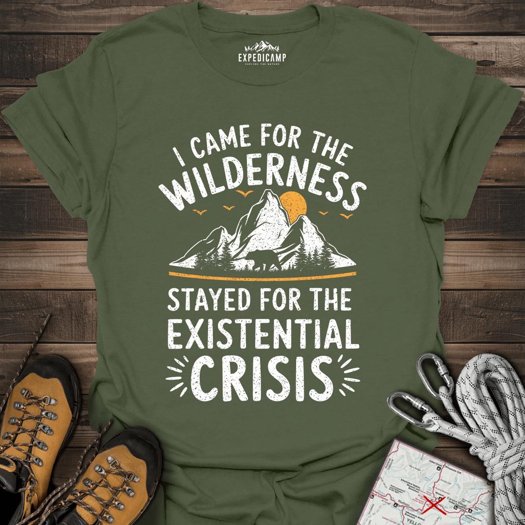I Came For The Wilderness T-Shirt – Military Green – Outdoor apparel for travel, hiking, camping, and nature lovers – ExpediCamp