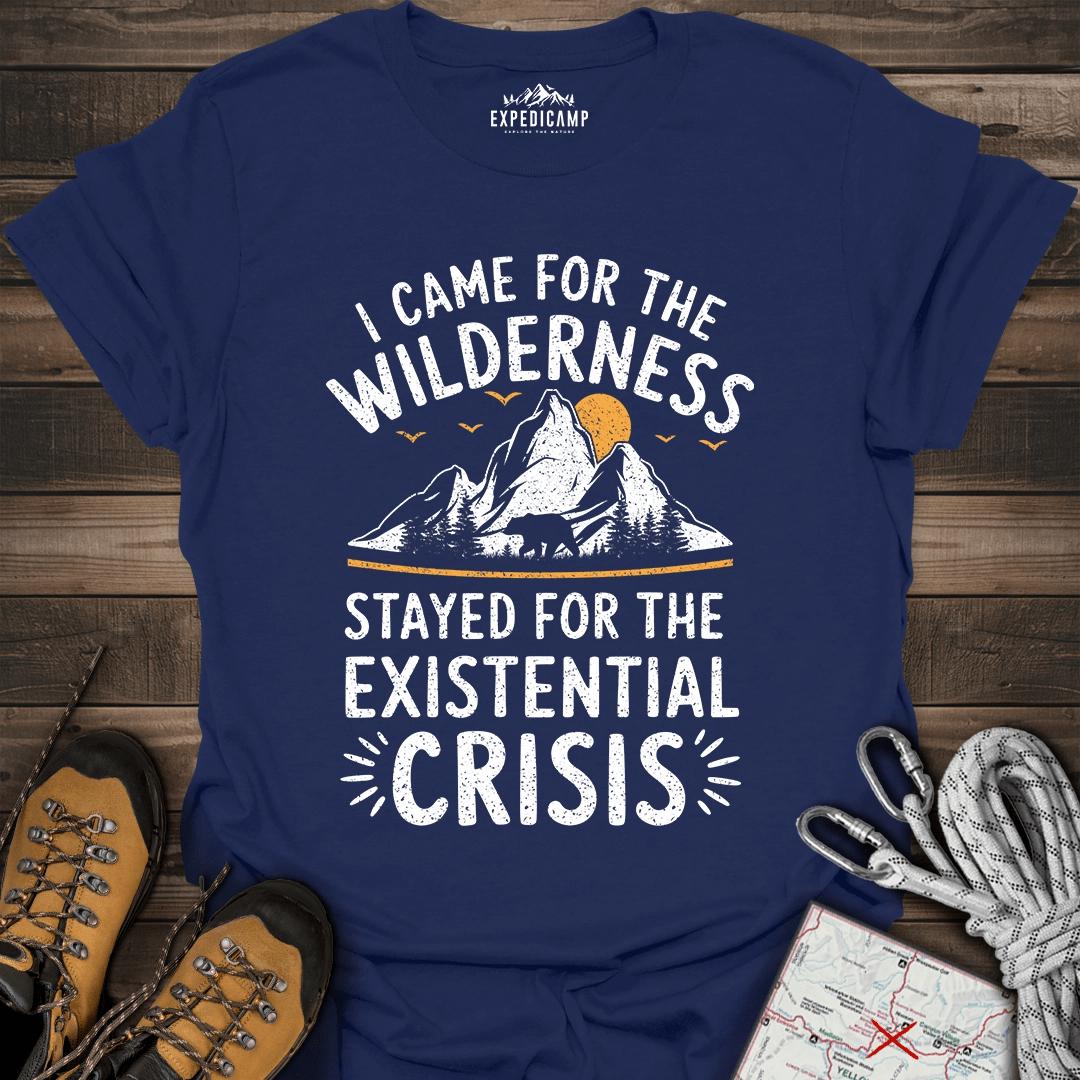 I Came For The Wilderness T-Shirt – Navy – Outdoor apparel for travel, hiking, camping, and nature lovers – ExpediCamp