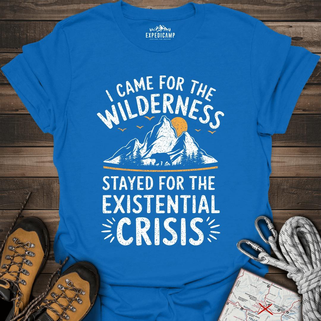 I Came For The Wilderness T-Shirt – Royal – Outdoor apparel for travel, hiking, camping, and nature lovers – ExpediCamp