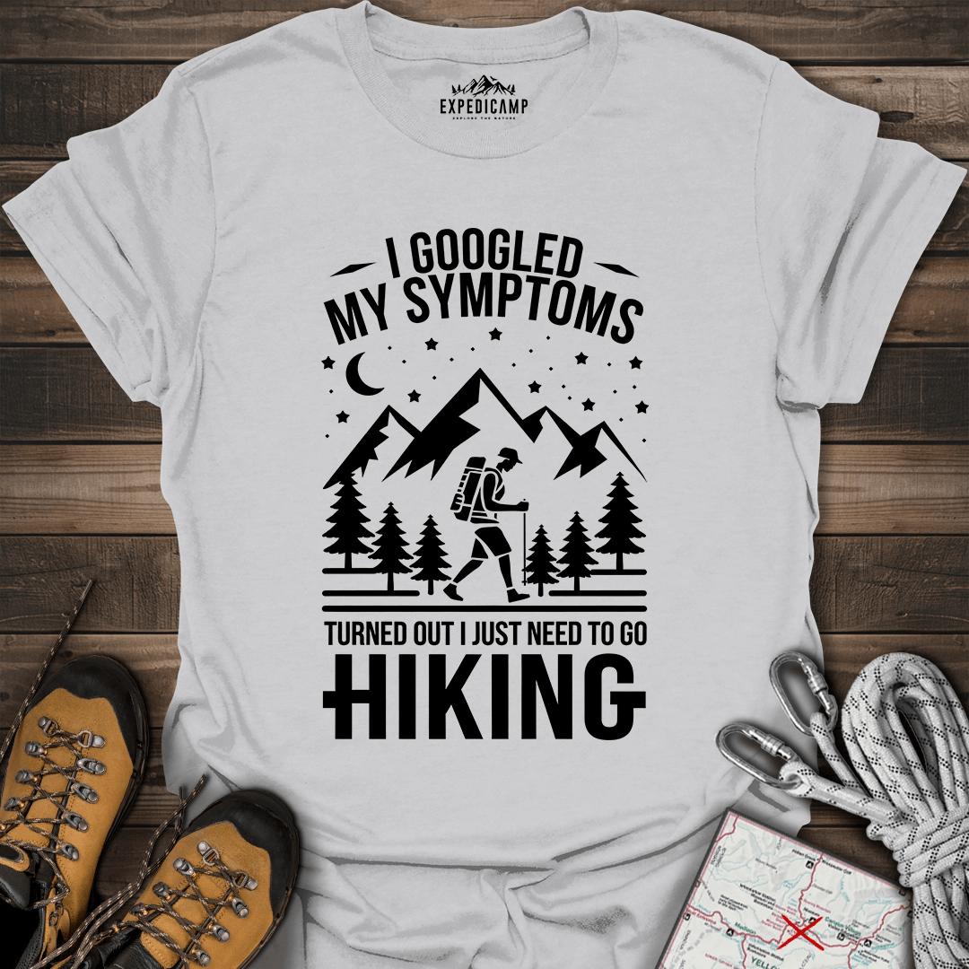 I Googled My Symptoms I Need Hiking T-Shirt – Ice Grey – Outdoor apparel for travel, hiking, camping, and nature lovers – ExpediCamp