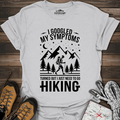 I Googled My Symptoms I Need Hiking T-Shirt – Ice Grey – Outdoor apparel for travel, hiking, camping, and nature lovers – ExpediCamp