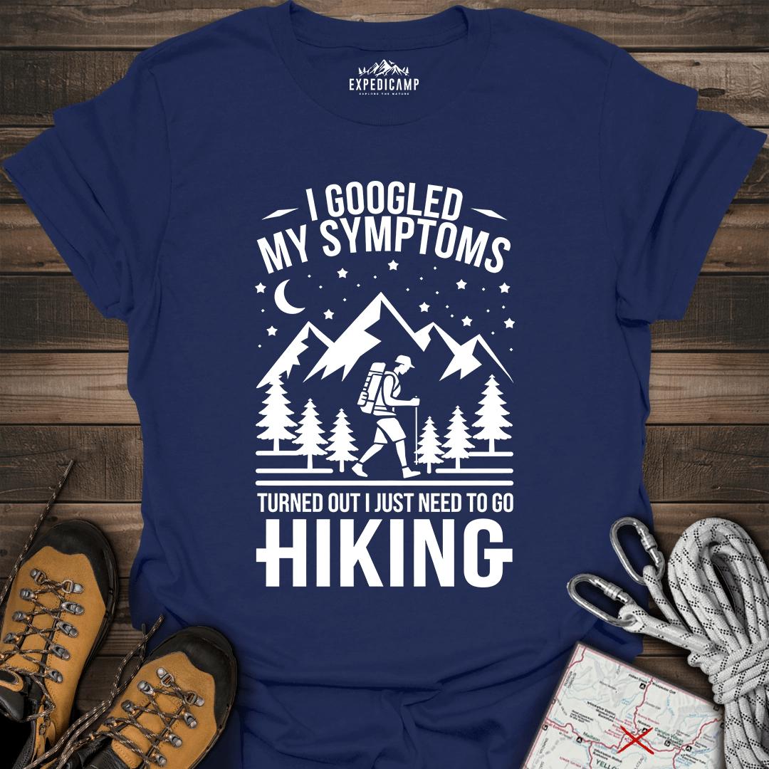 I Googled My Symptoms I Need Hiking T-Shirt – Navy – Outdoor apparel for travel, hiking, camping, and nature lovers – ExpediCamp