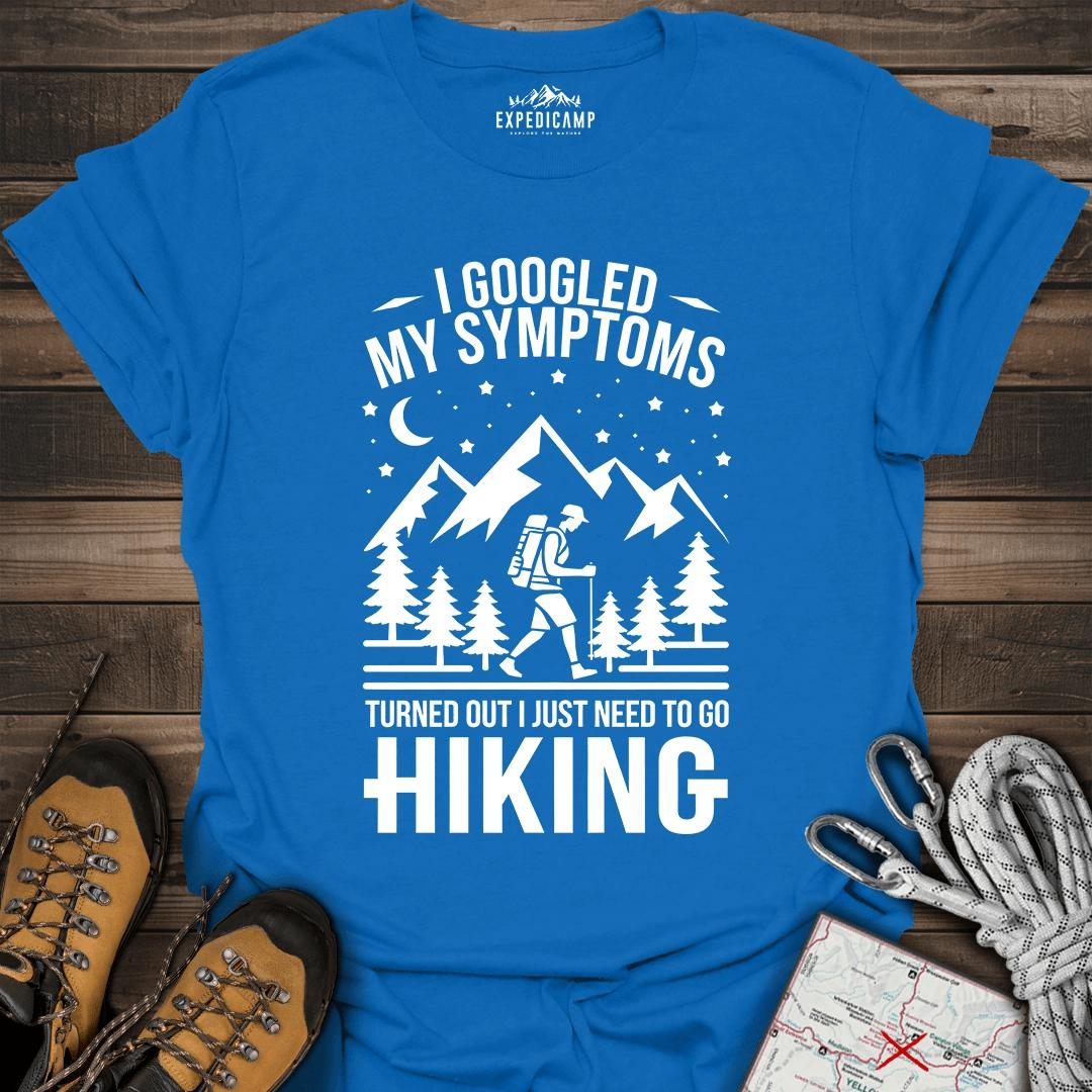 I Googled My Symptoms I Need Hiking T-Shirt – Royal – Outdoor apparel for travel, hiking, camping, and nature lovers – ExpediCamp