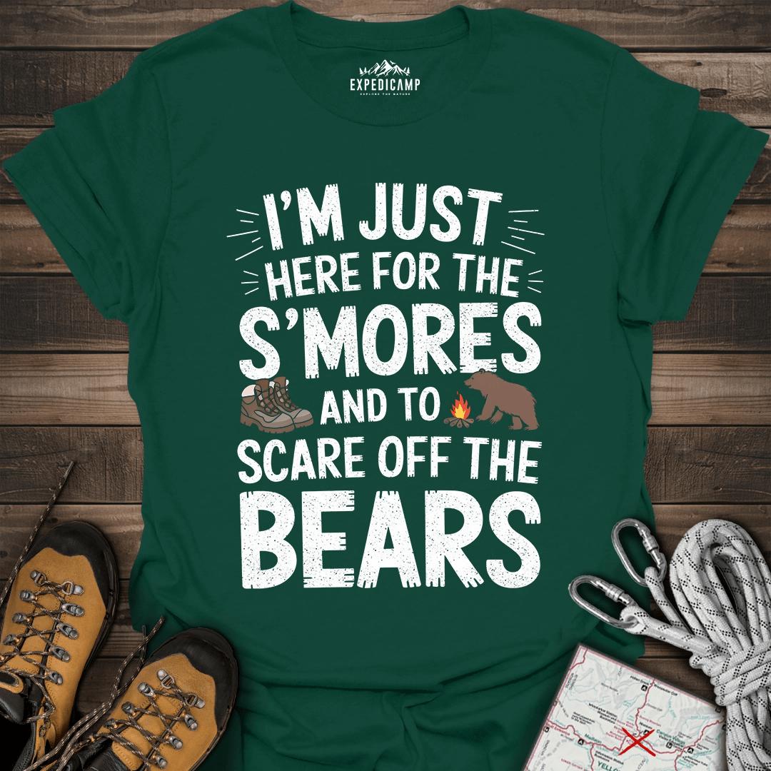 I'm Just Here For The S'mores T-Shirt – Forest Green – Outdoor apparel for travel, hiking, camping, and nature lovers – ExpediCamp
