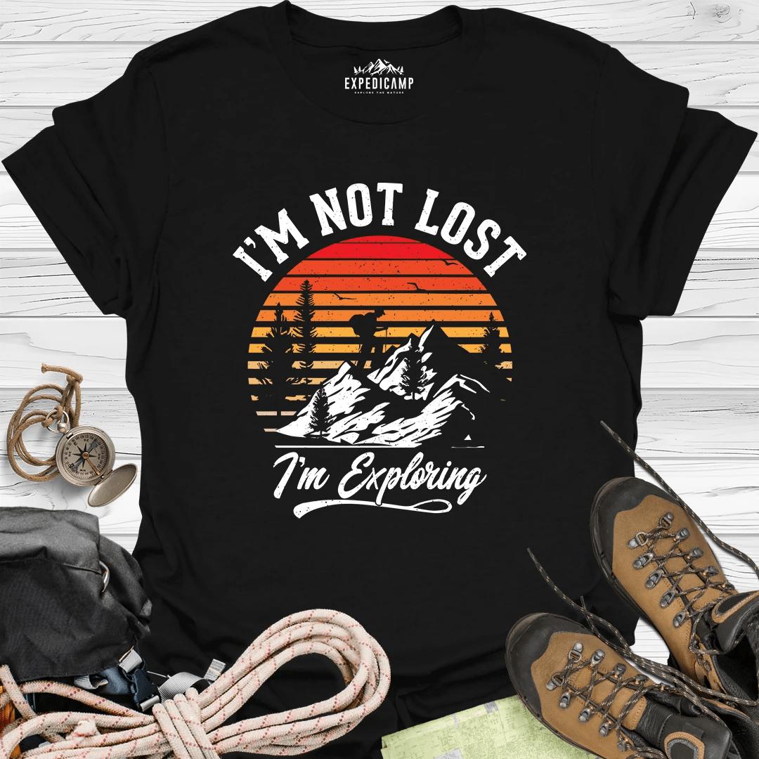 I'm Not Lost I'm Exploring T-Shirt – Black – Outdoor apparel for travel, hiking, camping, and nature lovers – ExpediCamp