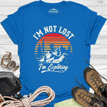 I'm Not Lost I'm Exploring T-Shirt – Royal – Outdoor apparel for travel, hiking, camping, and nature lovers – ExpediCamp