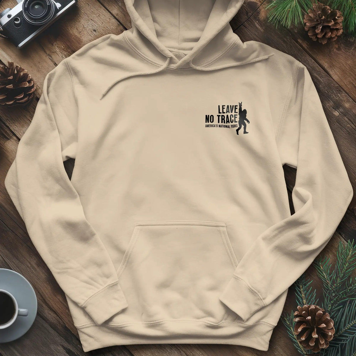 Leave No Trace Hoodie – Celebrate America's National Parks – Sand – Outdoor apparel for travel, hiking, camping, and nature lovers – ExpediCamp