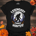 Legendary Candy Hunter Bigfoot T-Shirt – Black – Outdoor apparel for travel, hiking, camping, and nature lovers – ExpediCamp